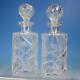 Signed Pepi Herrmann 1976 Brilliant Hand Cut Crystal Pair Of Whiskey Decanters