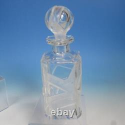 Signed Pepi Herrmann 1976 Brilliant Hand Cut Crystal Pair of Whiskey Decanters