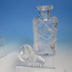 Signed Pepi Herrmann 1976 Brilliant Hand Cut Crystal Pair of Whiskey Decanters