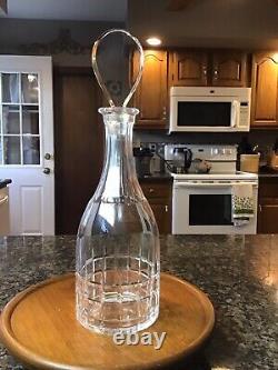 Signed Vintage 1970's Kosta Boda Heavy Clear Crystal Decanter With Flat Stopper