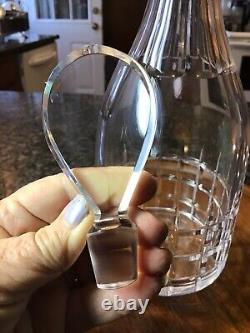 Signed Vintage 1970's Kosta Boda Heavy Clear Crystal Decanter With Flat Stopper