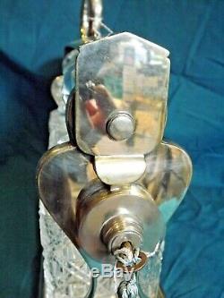 Silver Plated 3 Decanter Tantalus With Key Great Condition