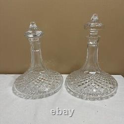 Similar Pair of Vintage Waterford 9.5 Cut Glass Decanters