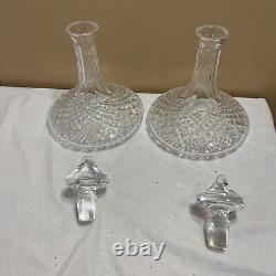 Similar Pair of Vintage Waterford 9.5 Cut Glass Decanters