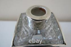 Small Cut Glass Decanter With Silver Collar & Cradle Blanckensee Birmingham 1924