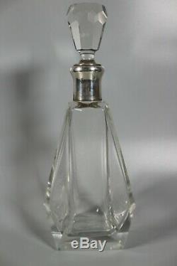 Solid Silver & Glass Art Deco Style Decanter Wine, Spirits, Whisky