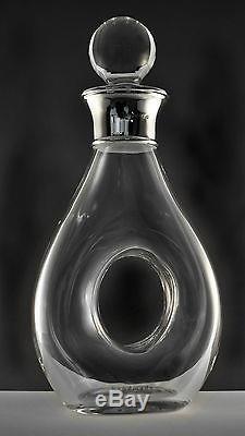 Solid Silver & Glass Nevis Wine / Spirit / Whiskey / Port Decanter (new)