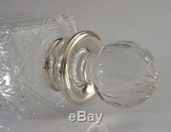 Solid Sterling Silver Cut Glass Whisky Decanter Noggin 1997 English
