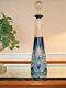 St. Louis Crystal Cut To Clear Tall Blue Decanter In Sky Blue Chantilly Pattern