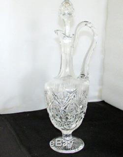 St Louis Crystal Florence Wine Decanter Pineapple Cut 15 1/2