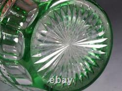 St Louis Crystal TRIANON Green Cut to Clear Decanter