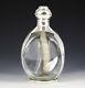 Sterling Silver & Glass Whiskey Decanter, C1940 Pinched Hand Cut & Polished