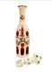 Stunning Bohemian White Cut To Cranberry Crystal Glass Decanter Bottle Stopper