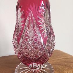 Stunning Ruby Cut to Clear Overlay 17 Decanter
