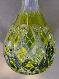 Stunning Vintage Val St. Lambert Citron Art Glass Cut Crystal Decanter