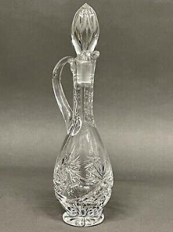 Stunning Vintage Wine/ Liquor Decanter Crystal Cut Glass Bottle with Stopper