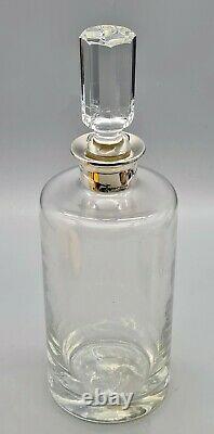 Stylish Crystal Glass Decanter With B&D 925 Sterling Silver Collar