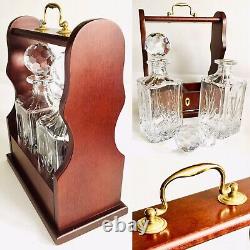 Superb Quality English 24% Lead Crystal Double Decanter Tantalus (13/33cm, 5kg)