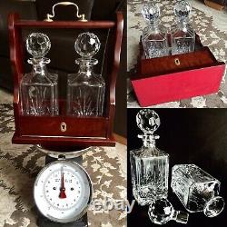 Superb Quality English 24% Lead Crystal Double Decanter Tantalus (13/33cm, 5kg)