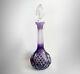 Tall Decanter With Lilac Color Cut To Clear St Louis Style Cut