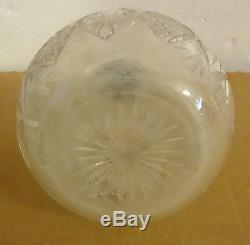 THEODORE MULLER GERMAN 800 CRYSTAL& SILVER CUT GLASS DECANTER VINTAGE c1900