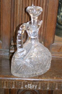 Tall American Brilliant Cut Glass Decanter, Abp, Circa 1905 Rare
