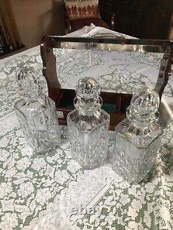 TantalusAbsolutely Stunning 3 X Royal Brierley Decanter Oak & Silver Plated