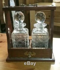 Tantalus Two Decanter with Lock and Key Antique
