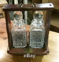 Tantalus Two Decanter with Lock and Key Antique