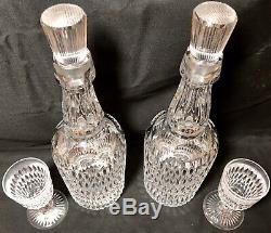 The Best Rare Antique Pairpoint Diamond Pattern Set Of Cut Glass Decanters