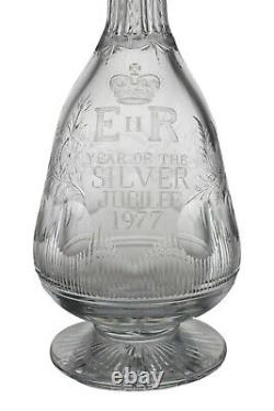 Thomas WEBB Crystal Limited Edition 55/100 Decanter 14 1/4 Silver Jubilee 1977