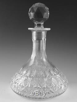 Thomas WEBB Crystal WELLINGTON Cut Ships Decanter 10 1/2