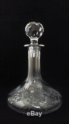 Thomas Webb crystal St Andrews ships decanter & box