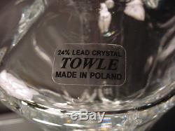 Towle Crystal Clear Decanter withFaceted Cut Eames Style