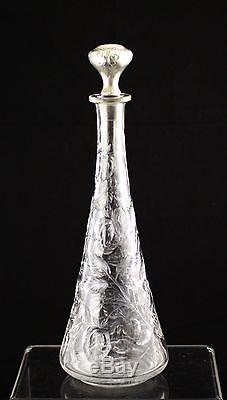 Tuthill Hawkes ABP cut glass Strawberry Decanter Gorham Sterling stopper Rare