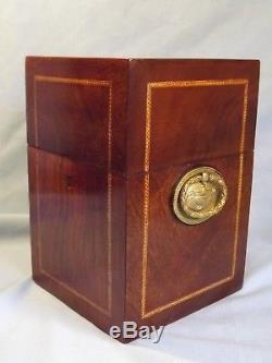 Unusual Inlaid Mahogany Decanter Box/Tantalus C1890