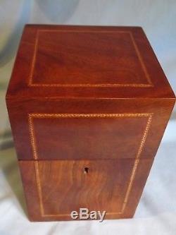 Unusual Inlaid Mahogany Decanter Box/Tantalus C1890