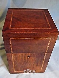 Unusual Inlaid Mahogany Decanter Box/Tantalus C1890