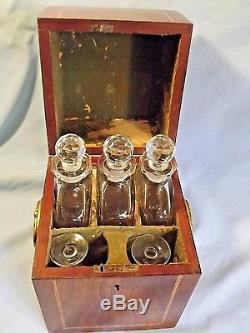 Unusual Inlaid Mahogany Decanter Box/Tantalus C1890