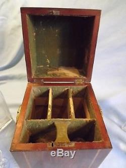 Unusual Inlaid Mahogany Decanter Box/Tantalus C1890