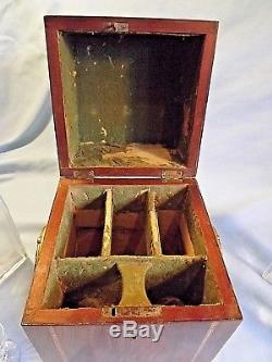 Unusual Inlaid Mahogany Decanter Box/Tantalus C1890