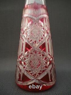 VAL SAINT LAMBERT Belgian antique Decanter Cut Crystal 16.14 tall