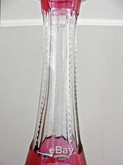 Val St Lambert Cut To Clear Crystal Decanter And 6 Wine Goblets