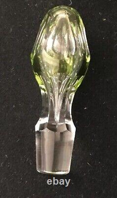 VAL ST LAMBERT CUT TO CLEAR CRYSTAL Multi Color DECANTER 6 CORDIALS MID CENTURY