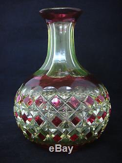 Val St Lambert Vsl Cranberry Vaseline/uranium Decanter, Abp