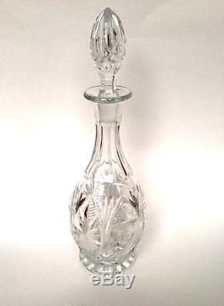 VICTORIAN EDWARDIAN Cut Crystal Glass Large Decanter Bottle Antique Scotch
