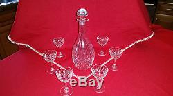 Vintage Baccarat Paris Cut Liquor / Cordial Decanter & Six (6) Glasses Mint