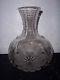 Vintage Large Abp Cut Glass Etched Flower Vase Decanter With Rare Ring Neck