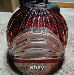 VINTAGE NACHTMANN CRYSTAL LARGE BOWL RED RUBY CUT TO CLEAR, 8. Thick