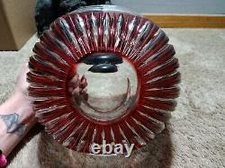 VINTAGE NACHTMANN CRYSTAL LARGE BOWL RED RUBY CUT TO CLEAR, 8. Thick